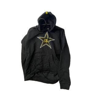 Rockstar Energy Drink Black Hoodie Mens Large